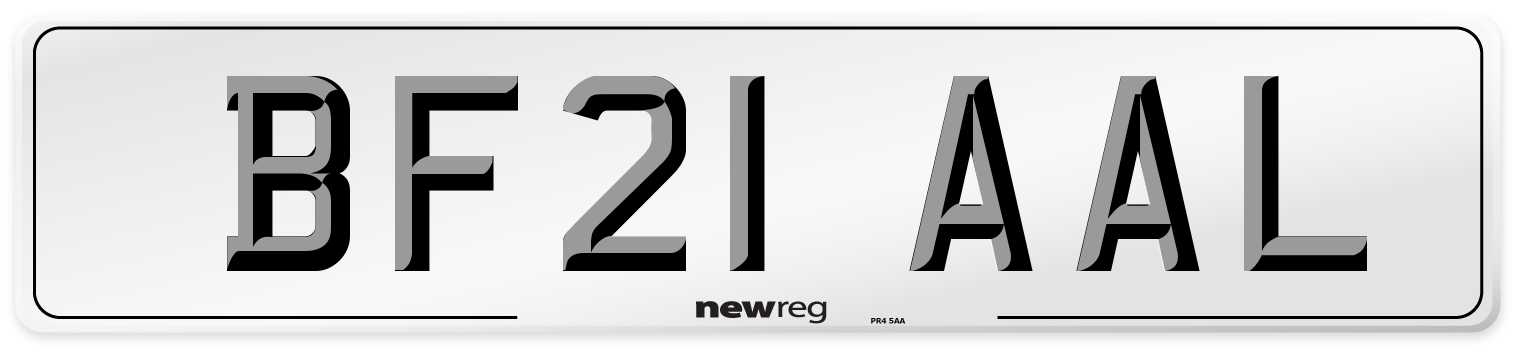 BF21 AAL Number Plate from New Reg